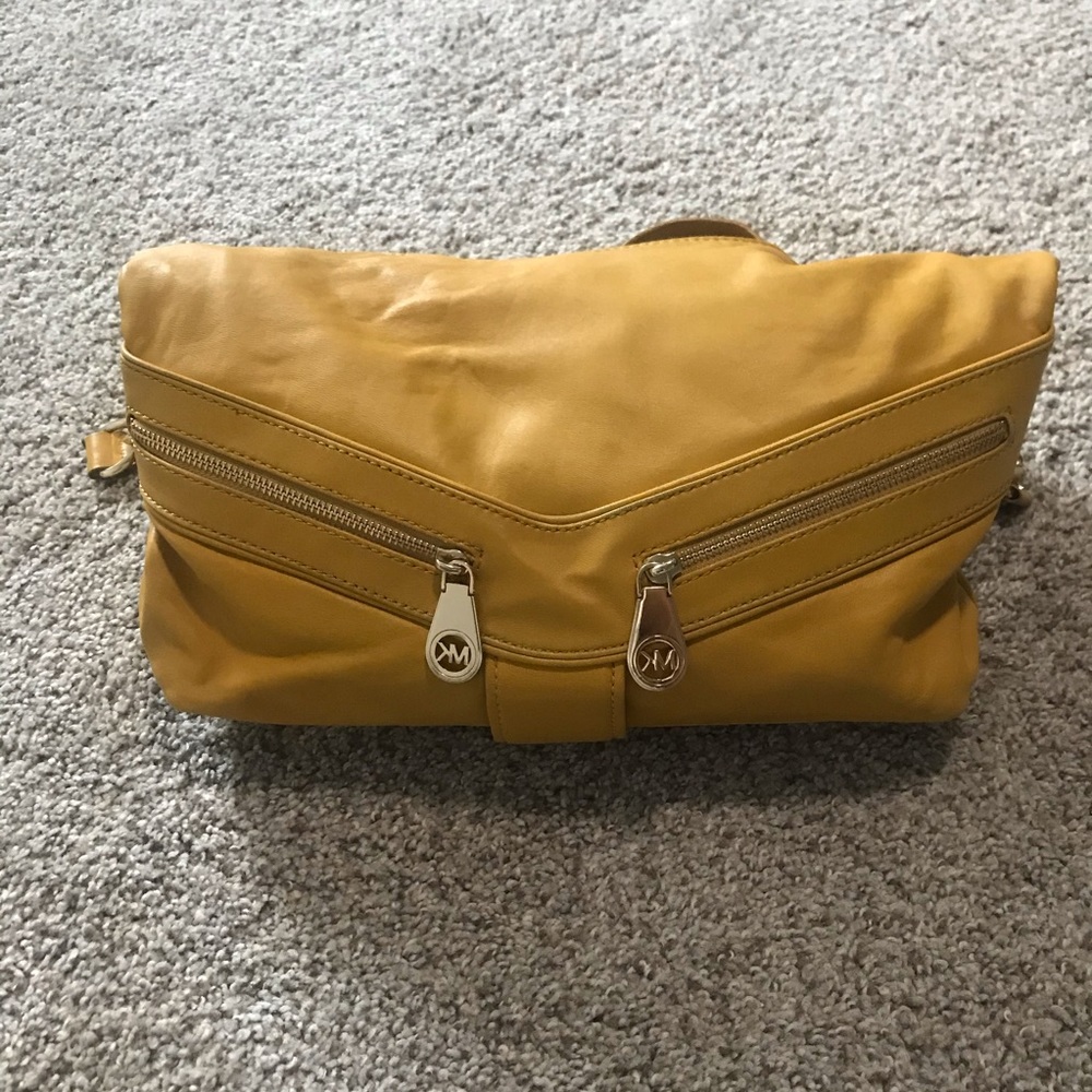 Michael Kors Mustard Yellow Leather Purse **Used**